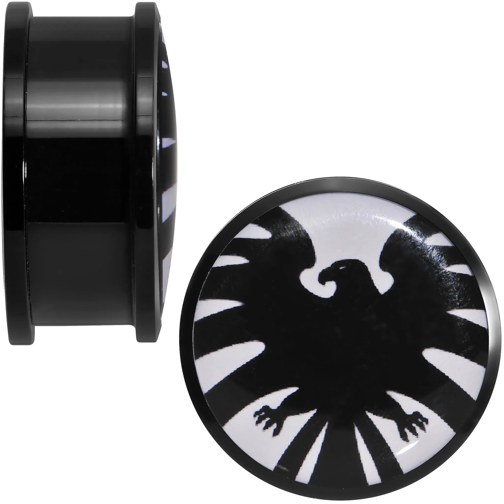 1 inch Licensed Hawkeye Logo Acrylic Screw Fit Plugs Set