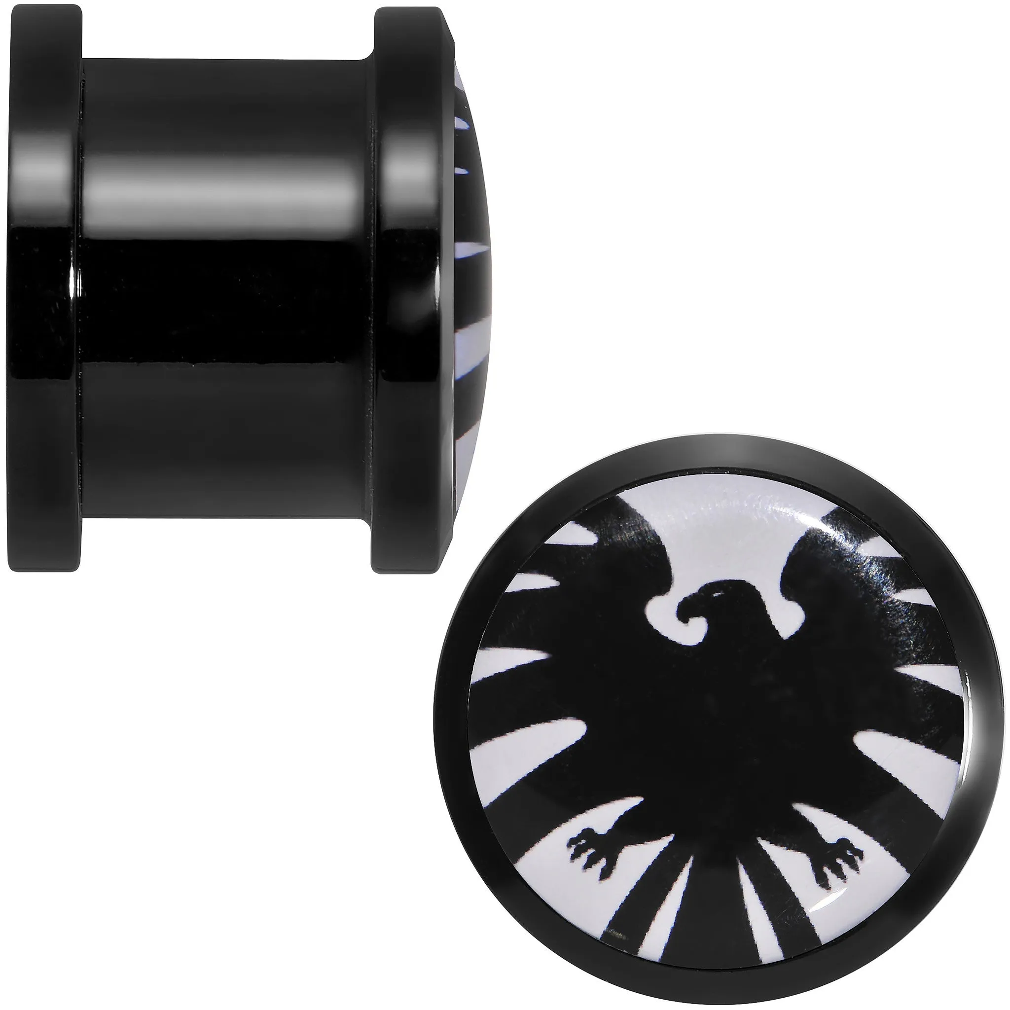 1/2 Licensed Hawkeye Logo Acrylic Screw Fit Plugs Set