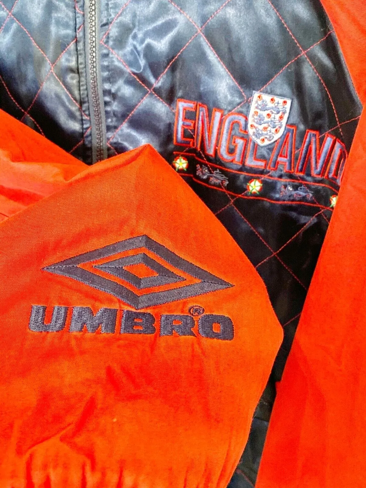 1992/93 ENGLAND Vintage Umbro Bomber Jacket (L) Gascoigne Platt Shearer Era