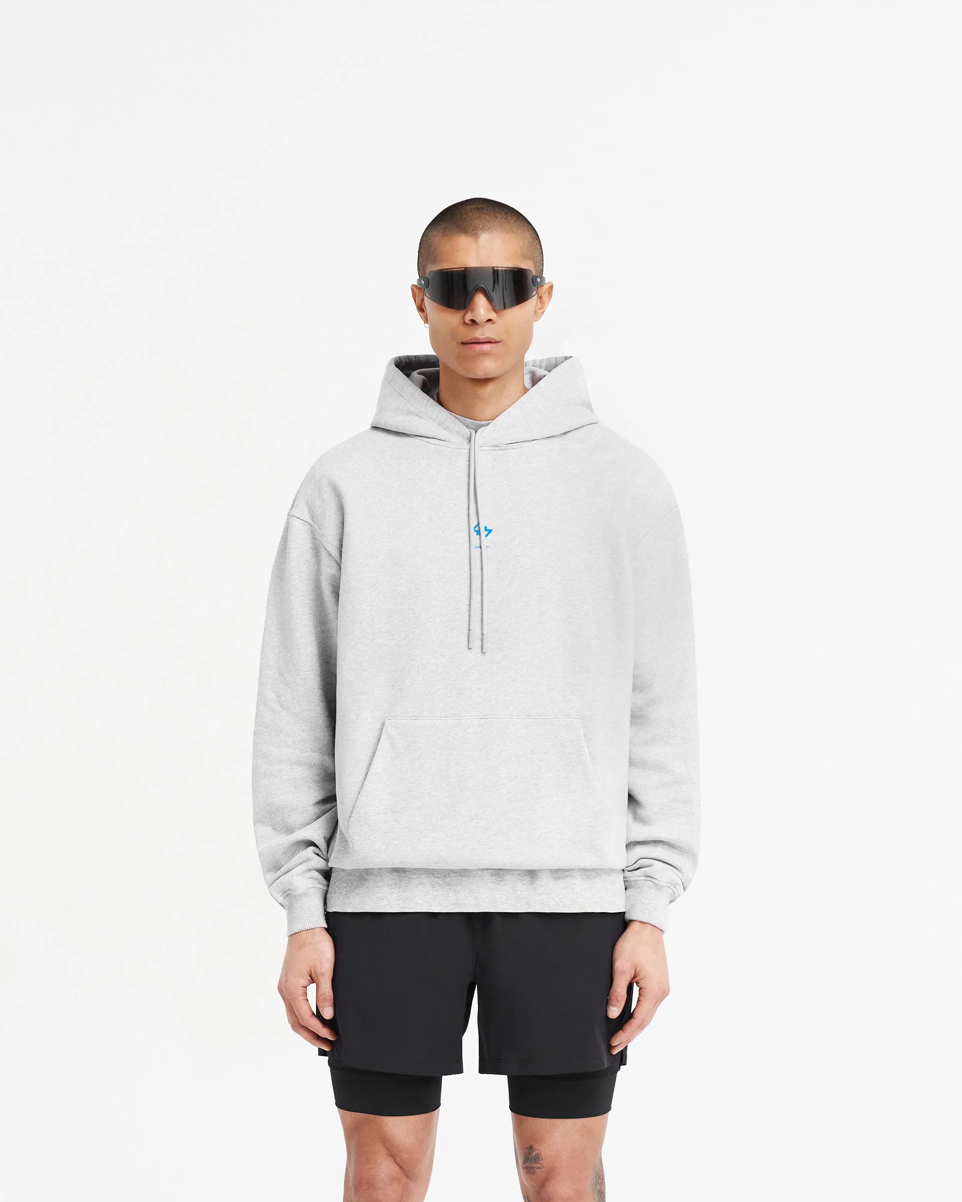 247 Oversized Hoodie - Ash Grey Electric Blue