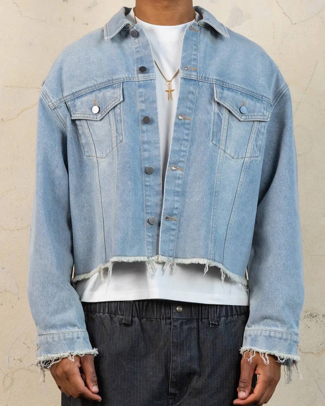 404 Riptide Cropped Jacket Blue Wash