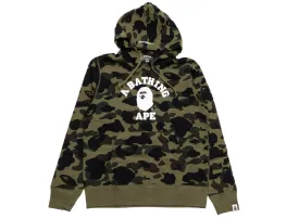 A Bathing Ape 1st Camo College Pullover Hoodie in Green