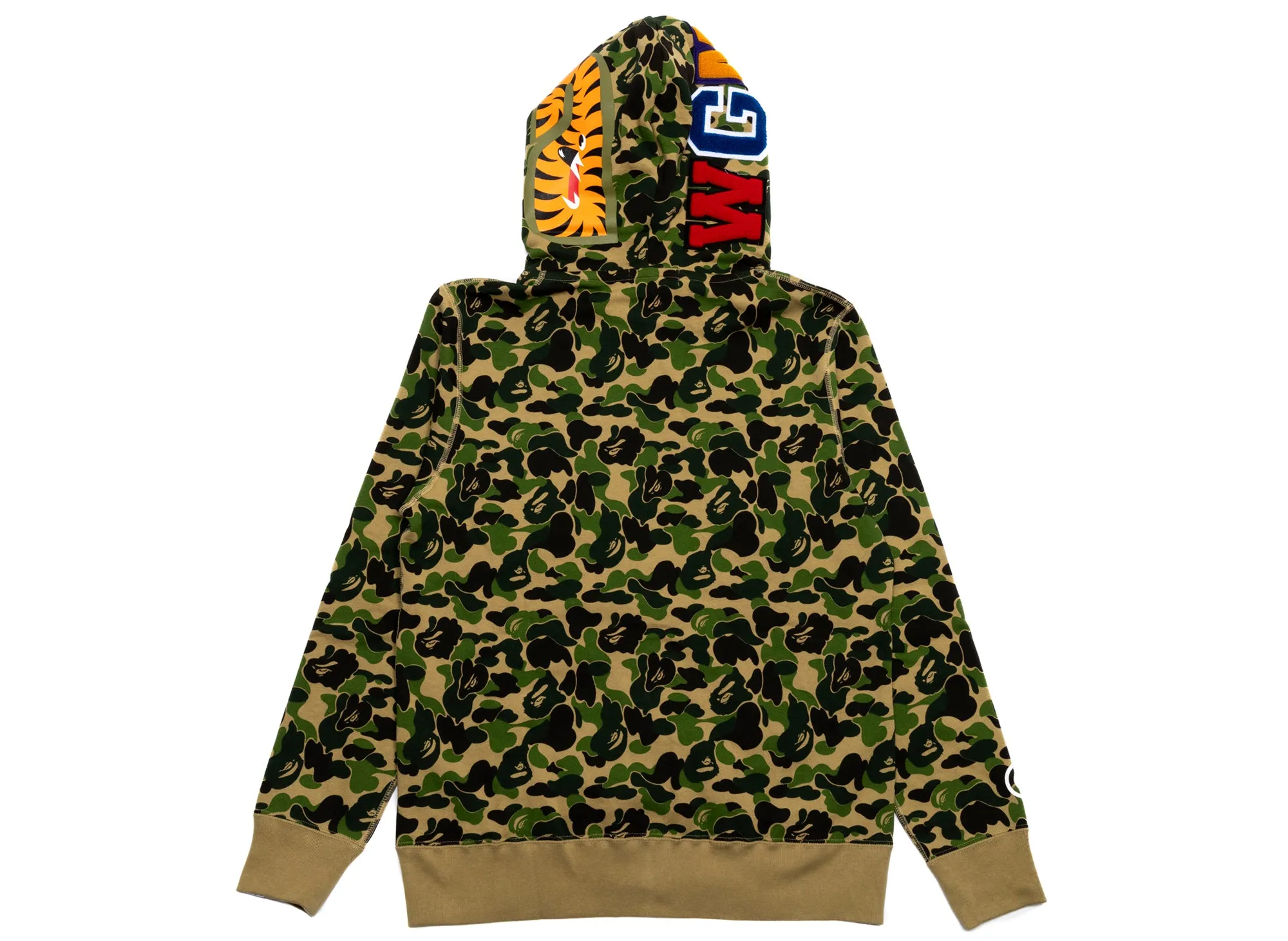 A Bathing Ape ABC Camo Double Shark Full Zip Hoodie in Green