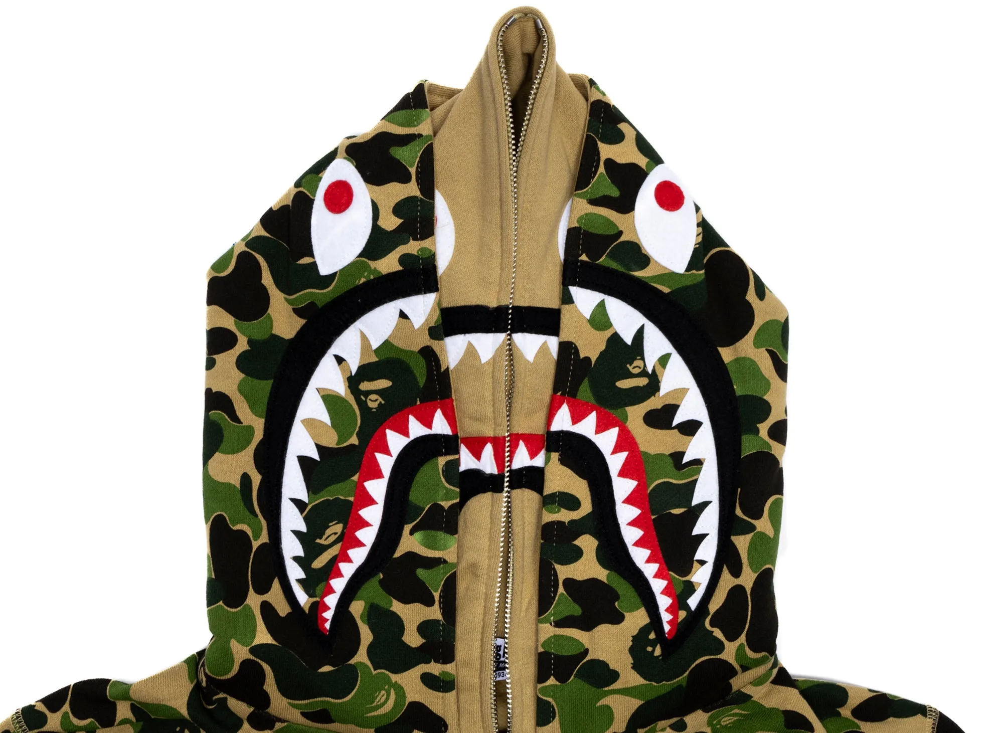 A Bathing Ape ABC Camo Double Shark Full Zip Hoodie in Green