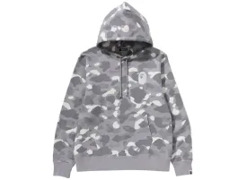 A Bathing Ape City Camo Large Ape Head Pullover Hoodie in Gray