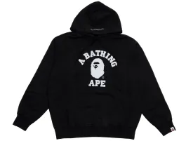 A Bathing Ape College Overdye Pullover Hoodie in Black