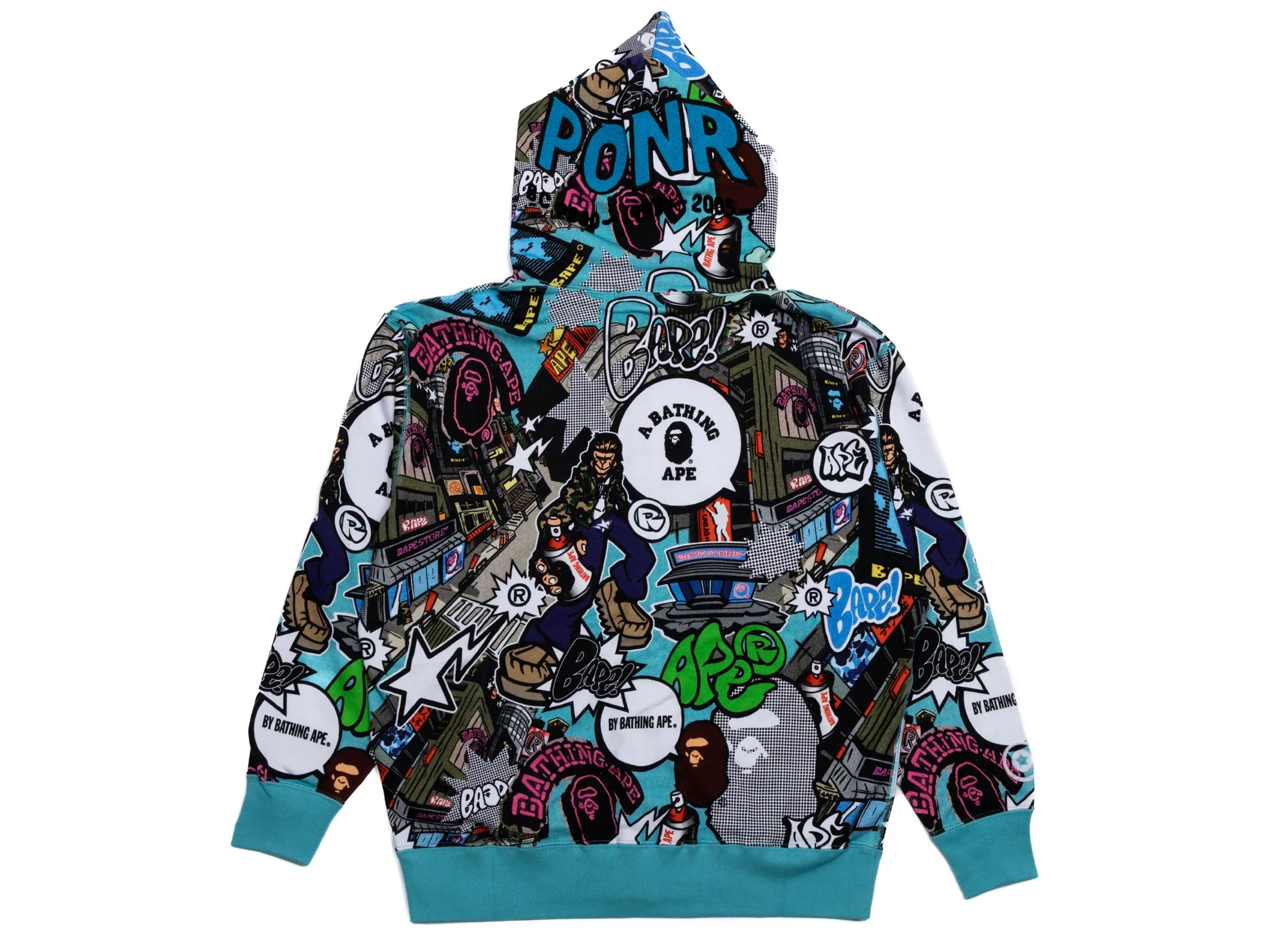 A Bathing Ape Comic Art Shark Zip Hoodie