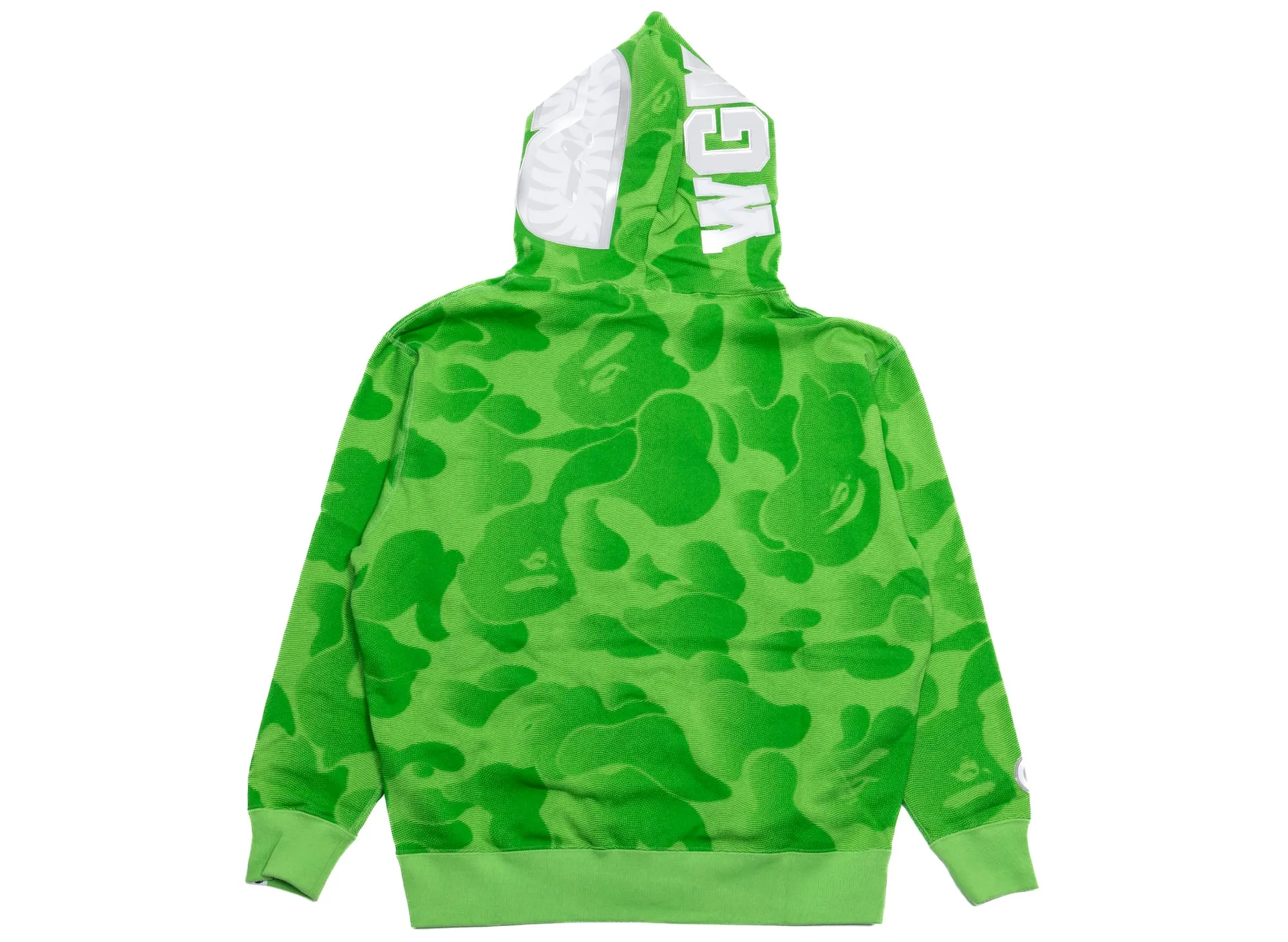 A Bathing Ape Ink Camo Shark Zip Hoodie in Green