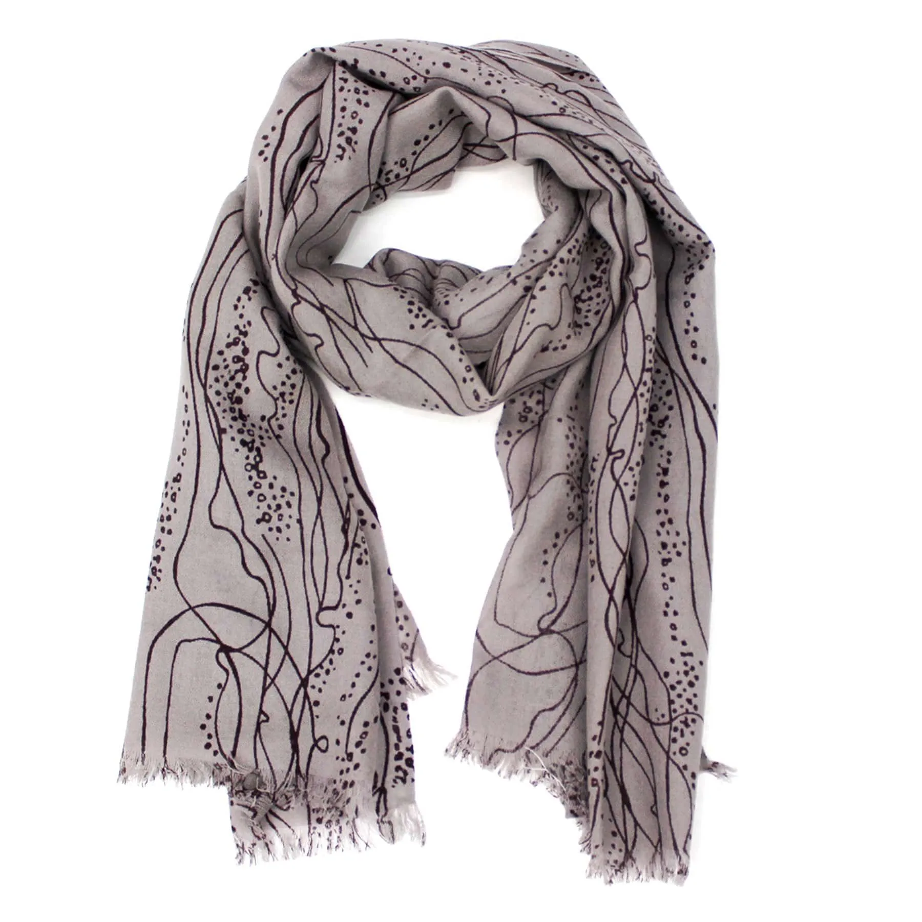 Abstract Printed Wool Scarf