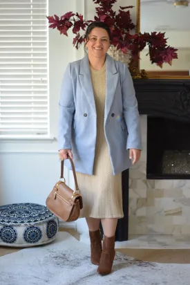 Ali Dusty Blue Button Coat