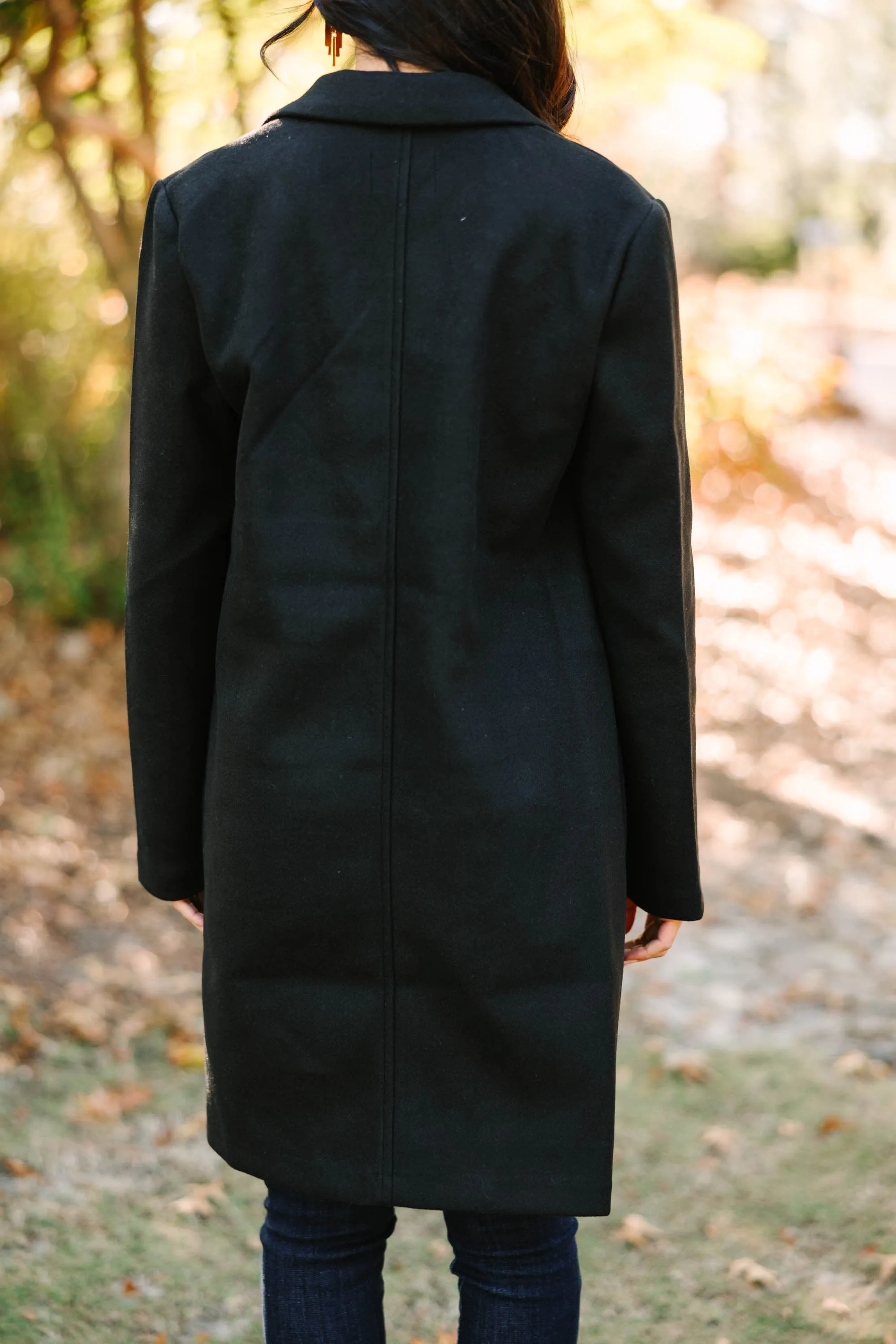 All For You Black Long Line Coat