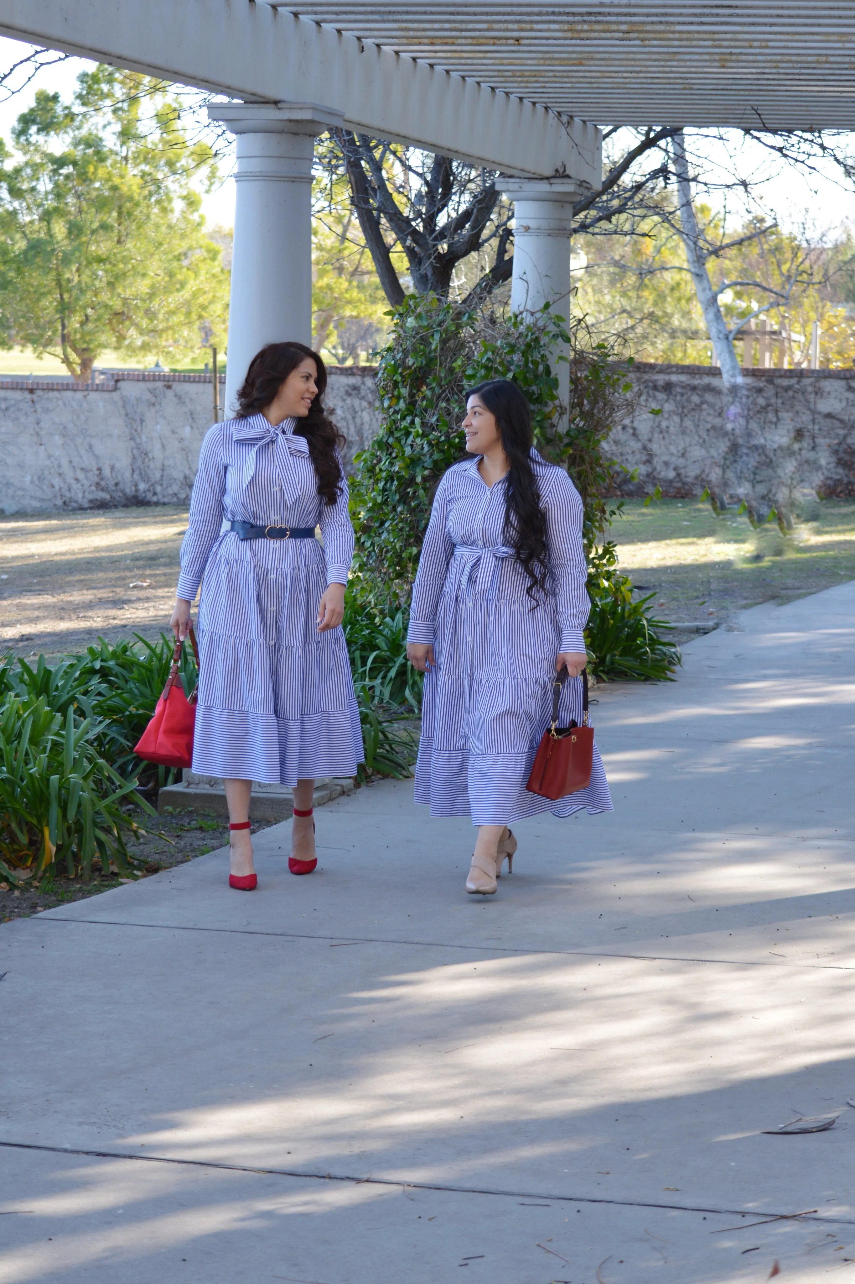 Antalya Blue Striped Cotton Dress