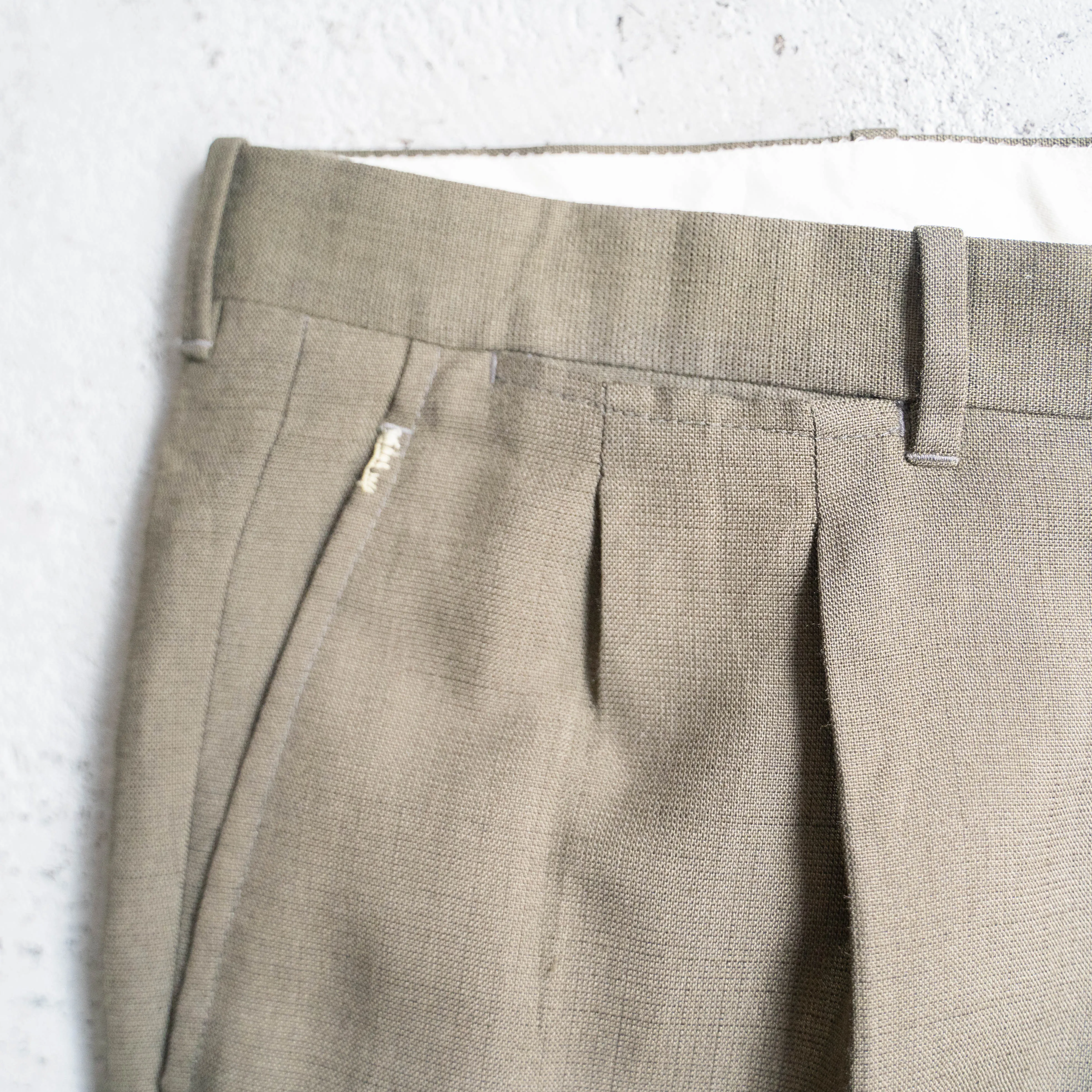 around 1990s europe olive green nep slacks -light weight-