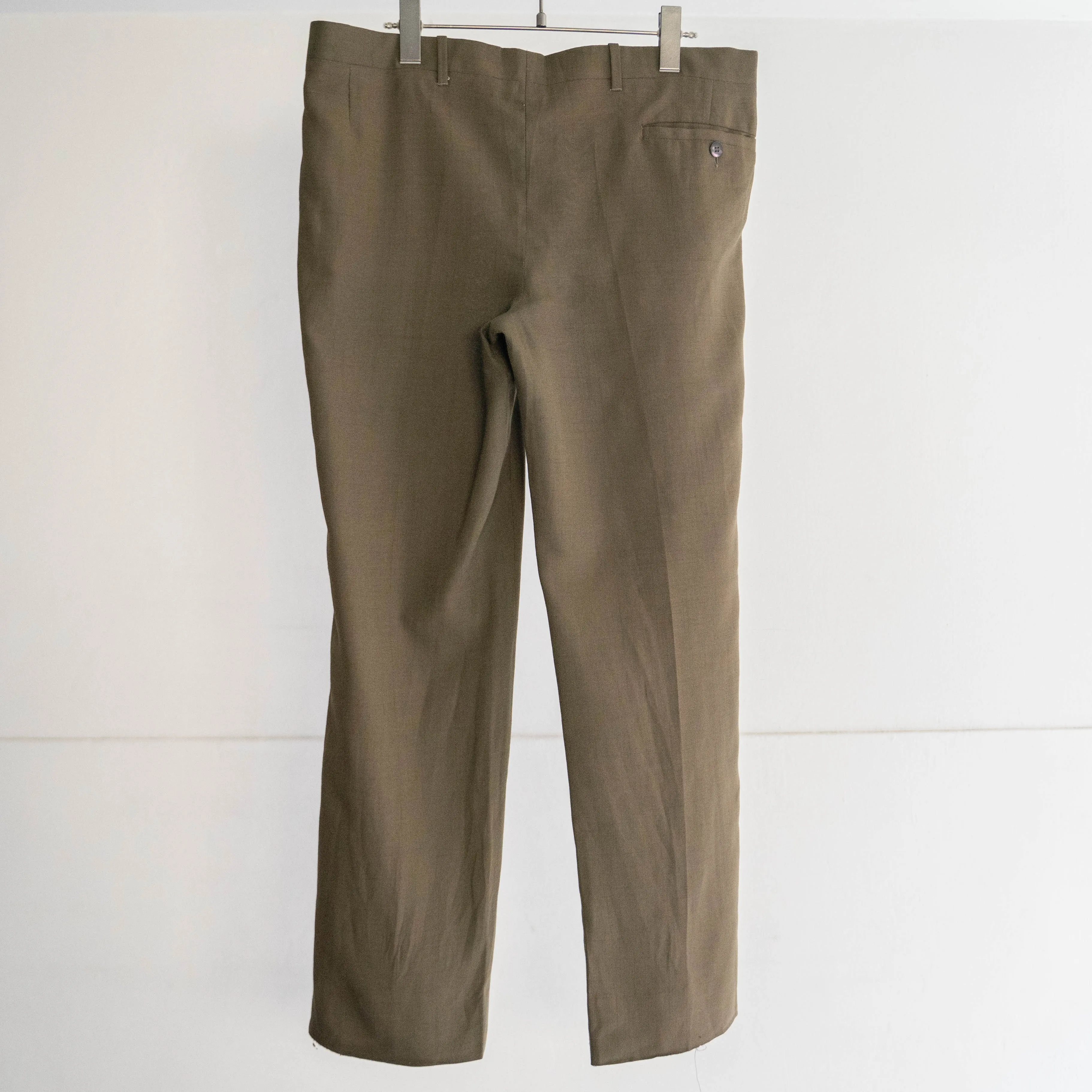 around 1990s europe olive green nep slacks -light weight-