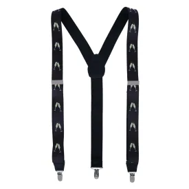 Ascentix Champagne Bottle Print Clip End Suspenders