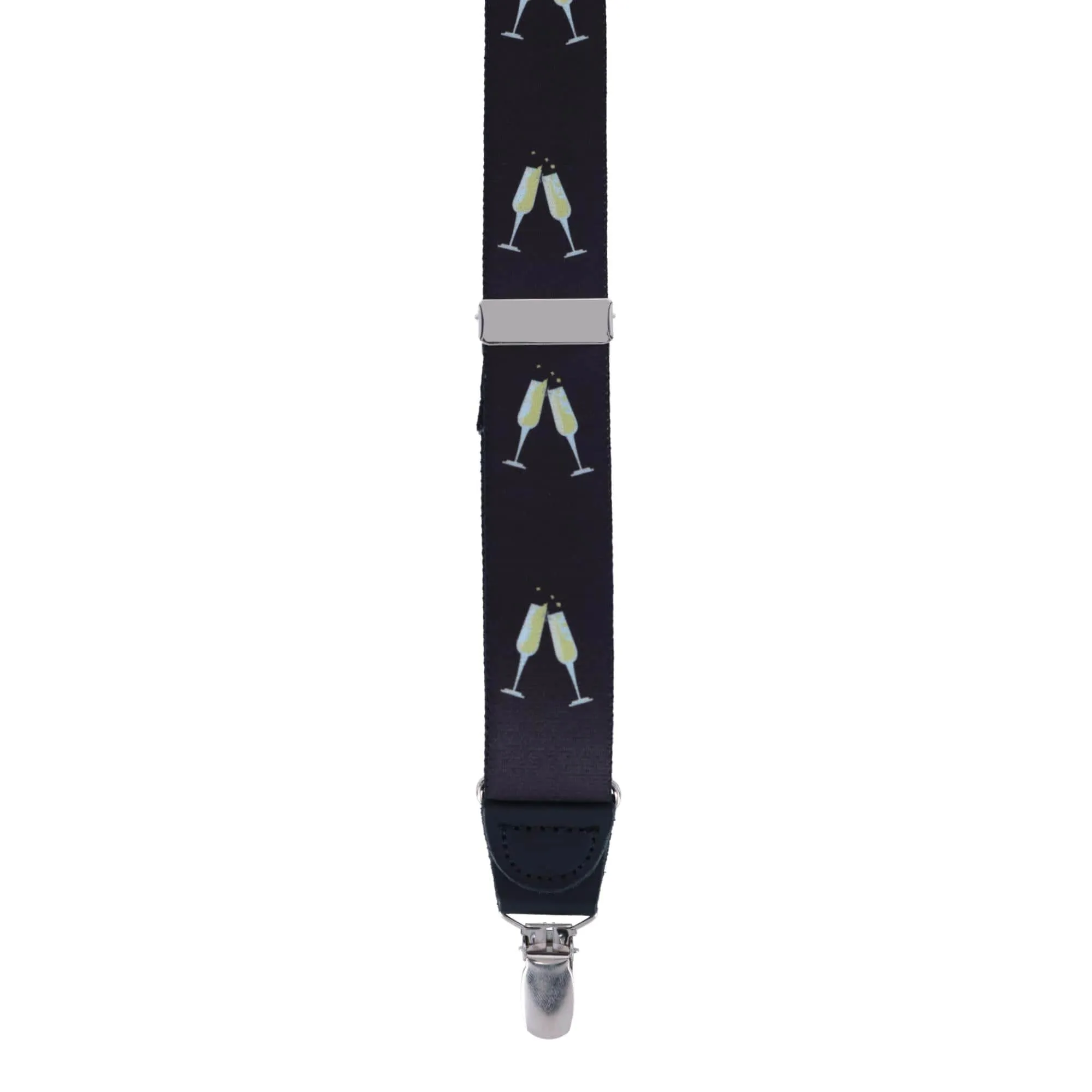 Ascentix Champagne Bottle Print Clip End Suspenders