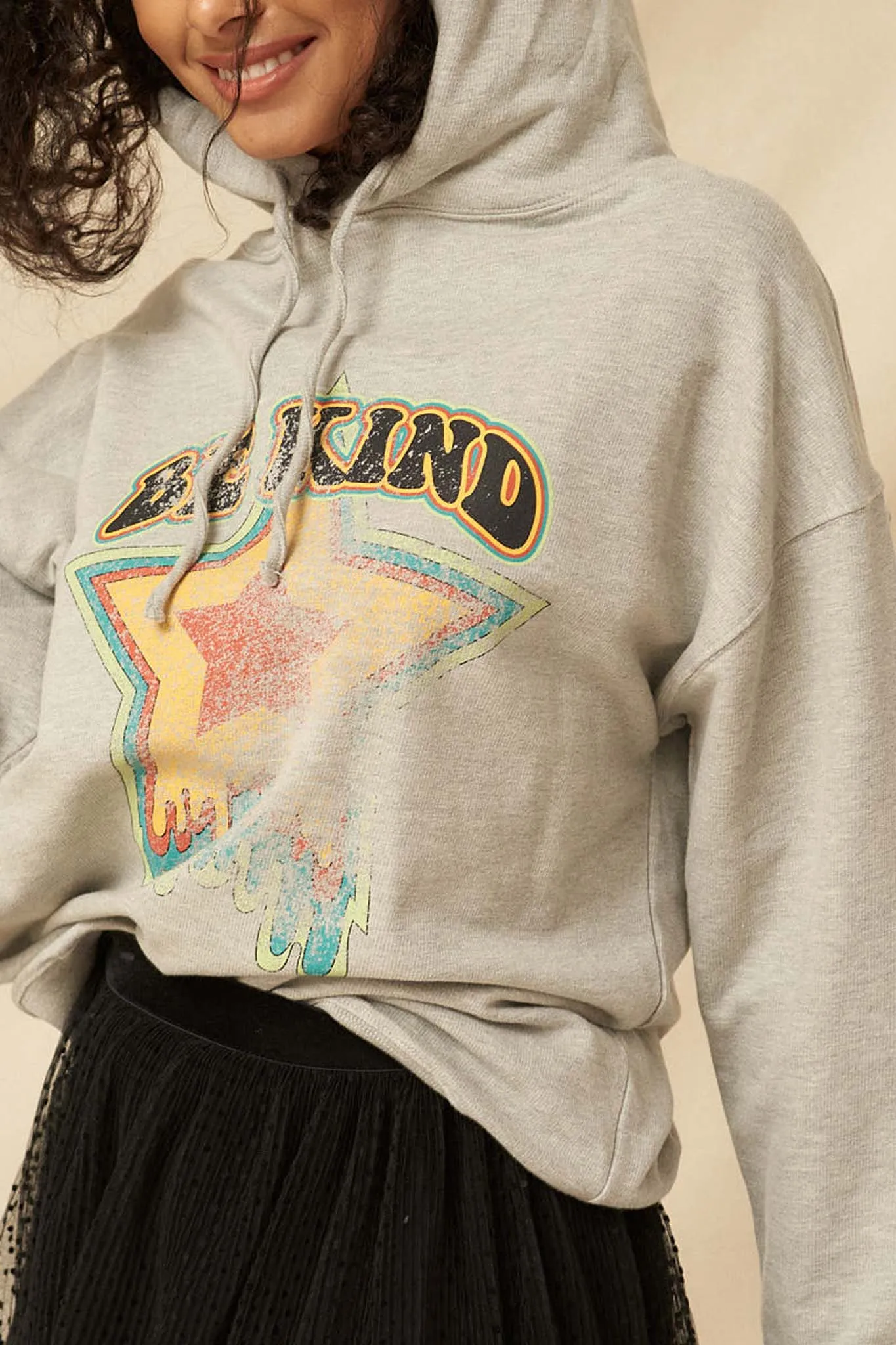 Be Kind Vintage-Print Graphic Hoodie