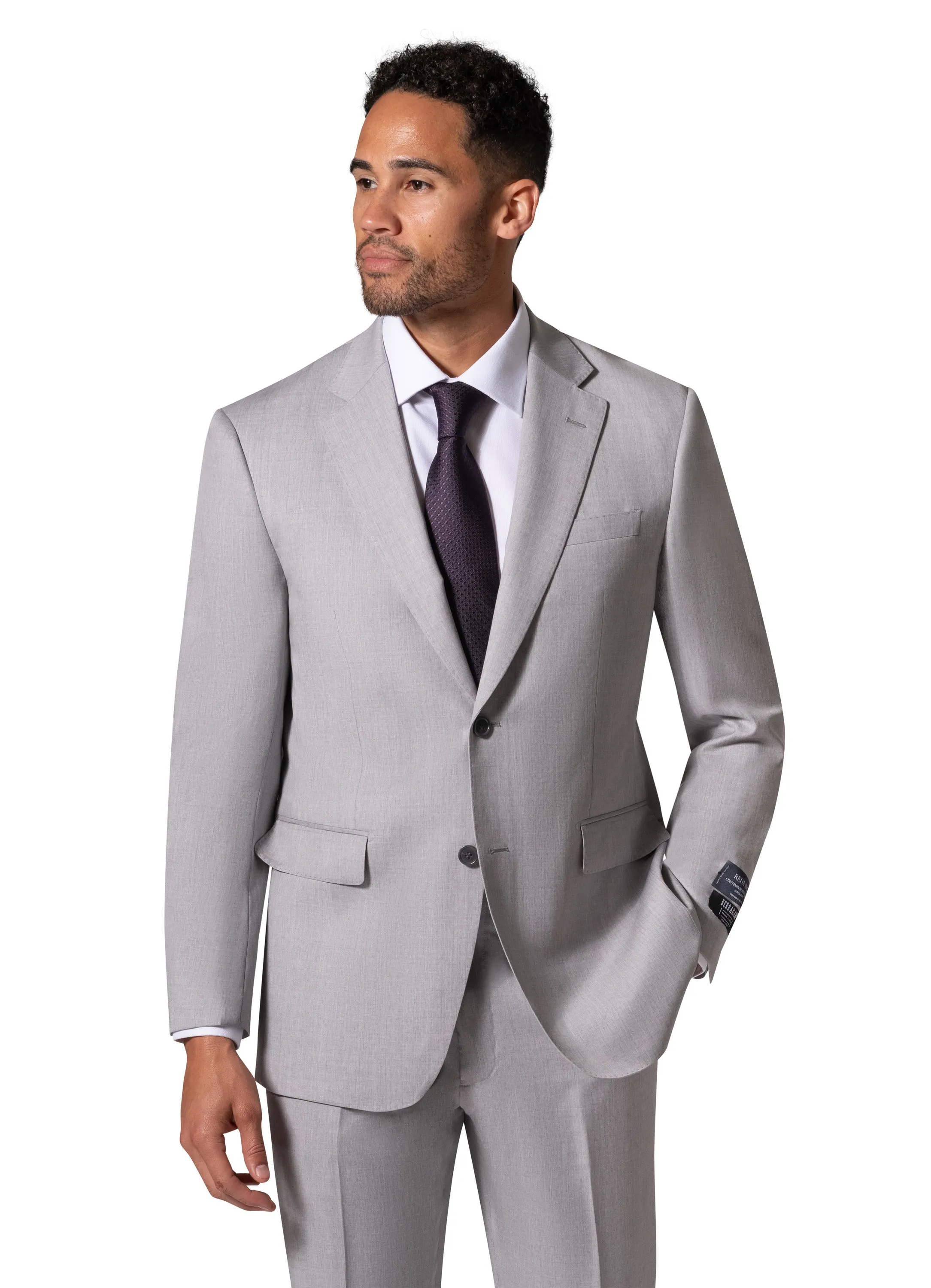 Berragamo - Reda | Modern Fit 2-Piece Solid Suit - Light Grey