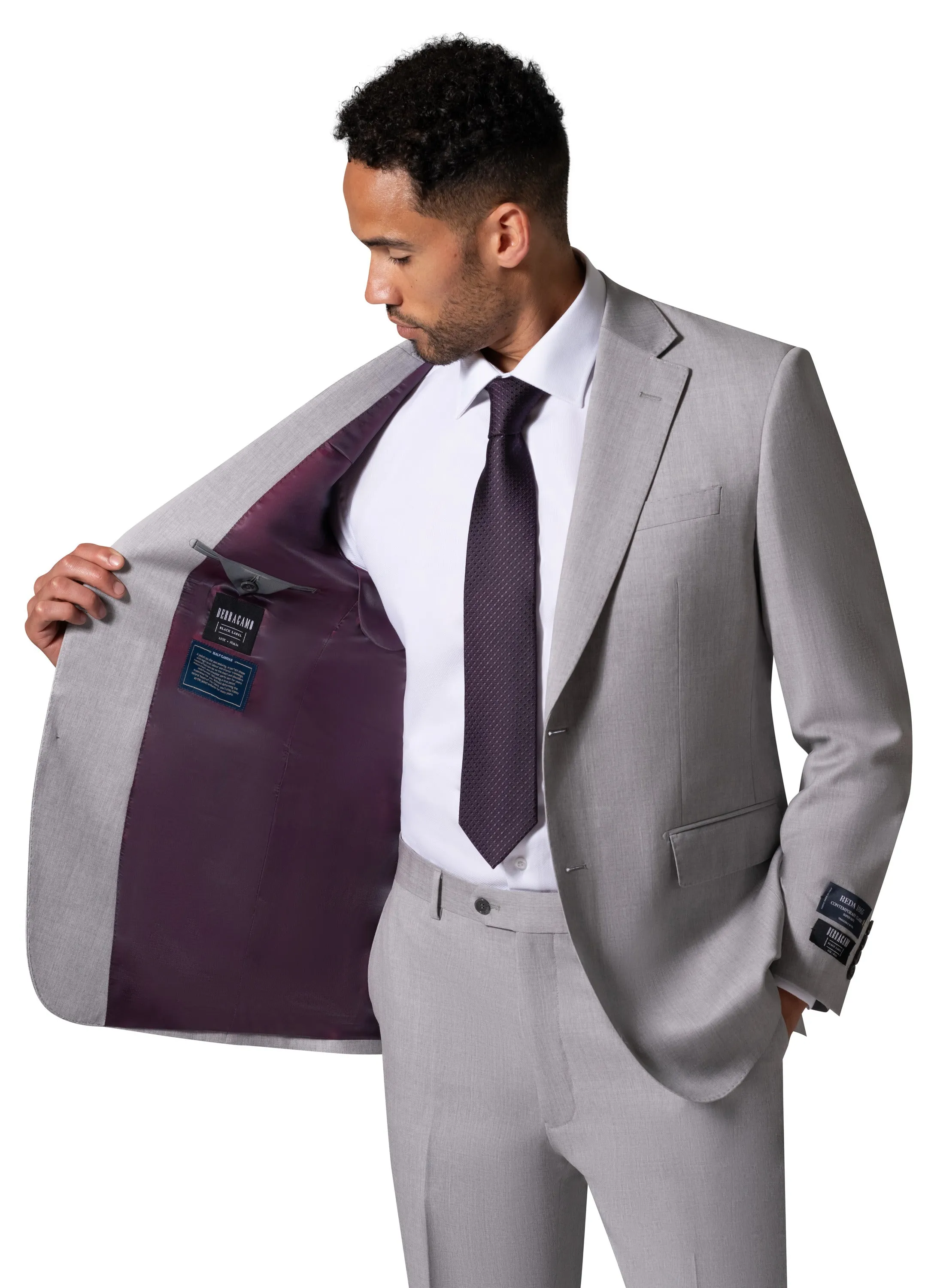 Berragamo - Reda | Modern Fit 2-Piece Solid Suit - Light Grey