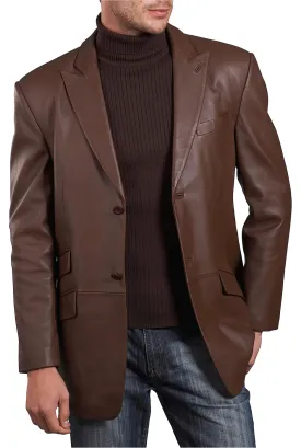 BGSD Men Noah Two-Button Lambskin Leather Blazer