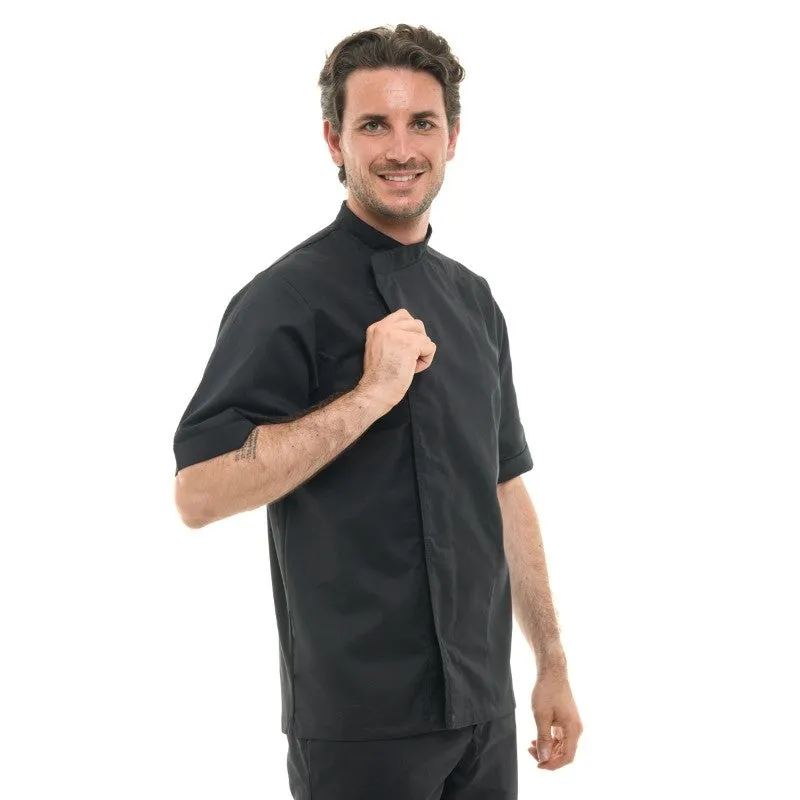 Black Chef Coat Short Sleeve - MANELLI