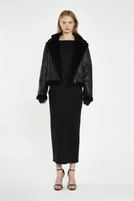 Black Fur-Trim Jacket