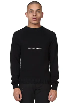 Black Intarsia Logo Sweater