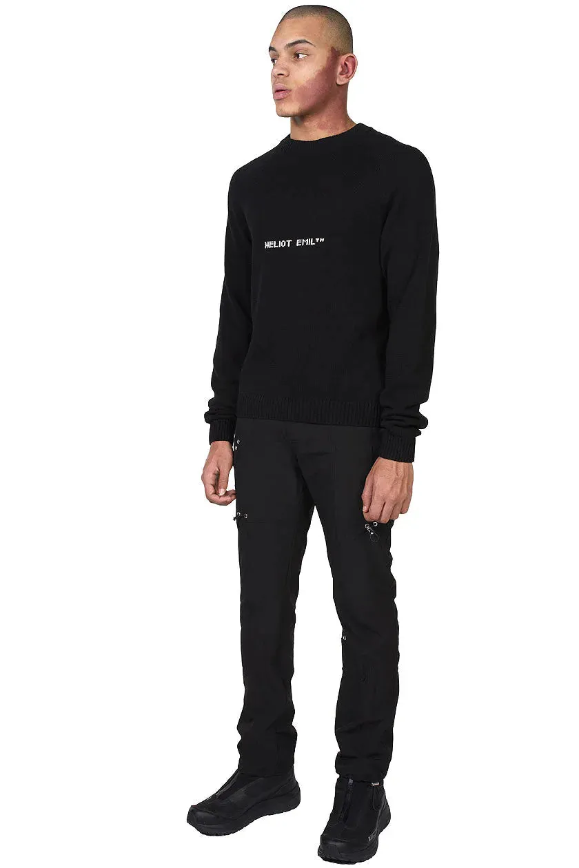 Black Intarsia Logo Sweater