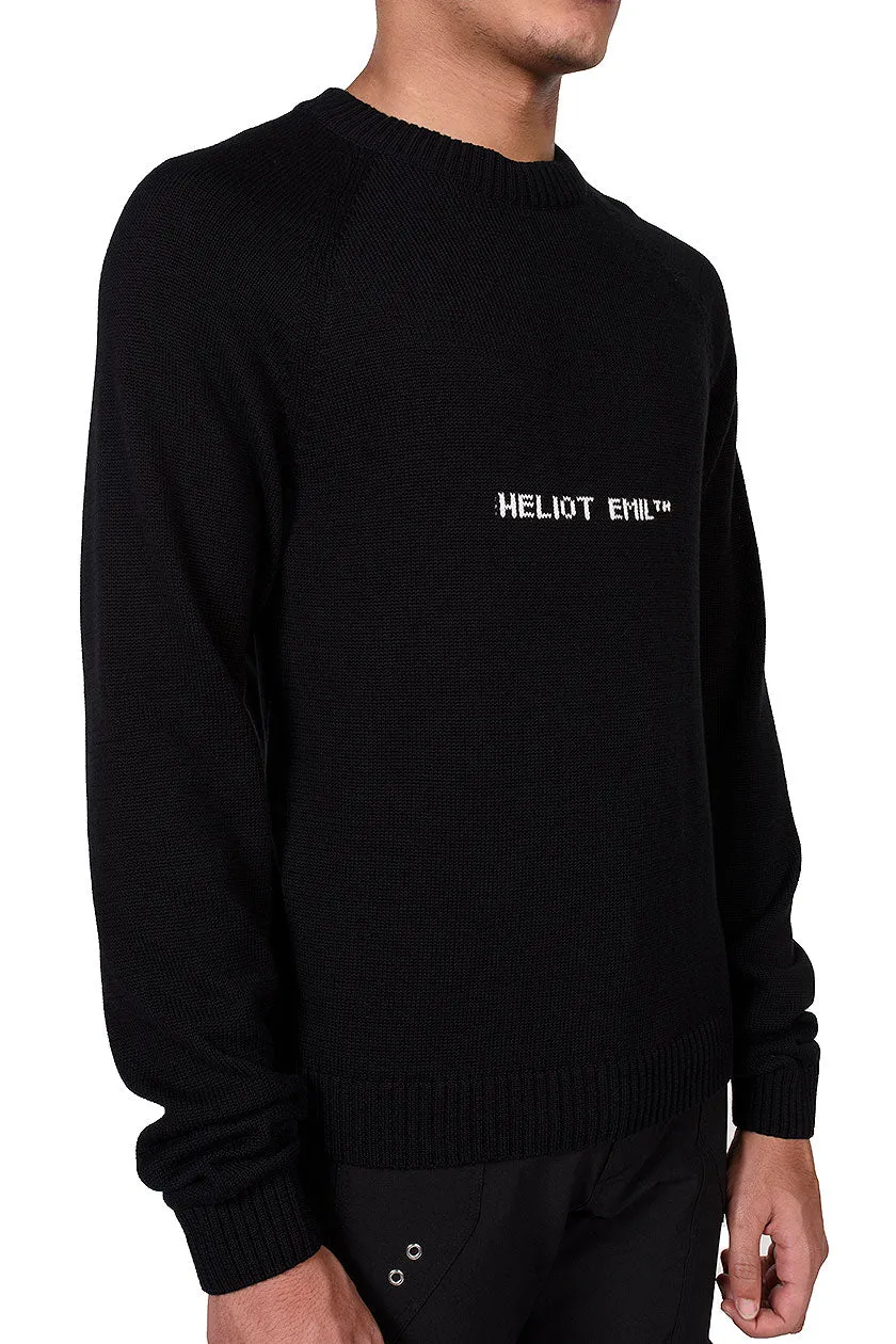 Black Intarsia Logo Sweater