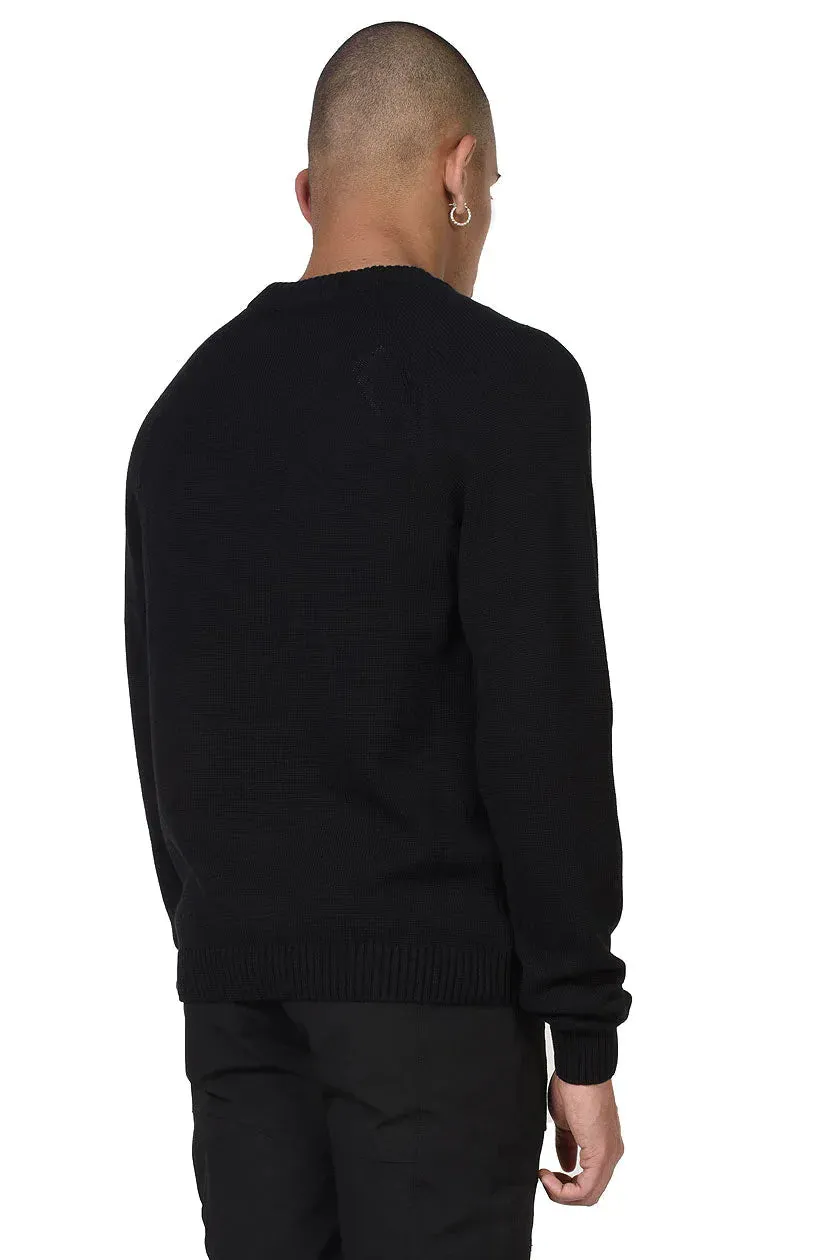 Black Intarsia Logo Sweater