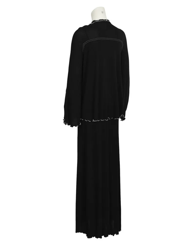 Black Jersey Maxi Dress and Jacket Set