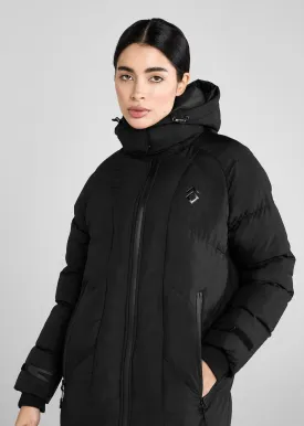 Black Long Riding Puffer