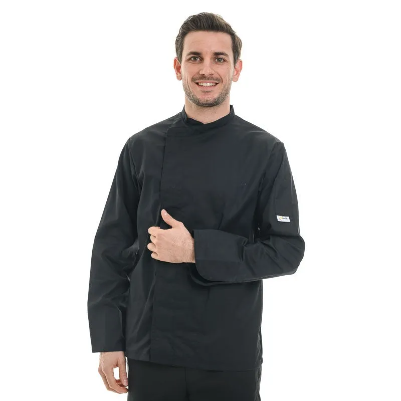 Black Long Sleeve Chef Coat - MANELLI