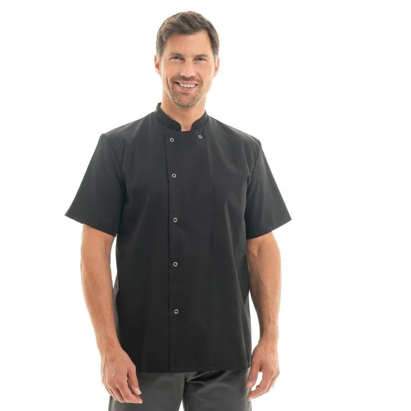 Black Unisex Short Sleeve Chef Coat - MANELLI