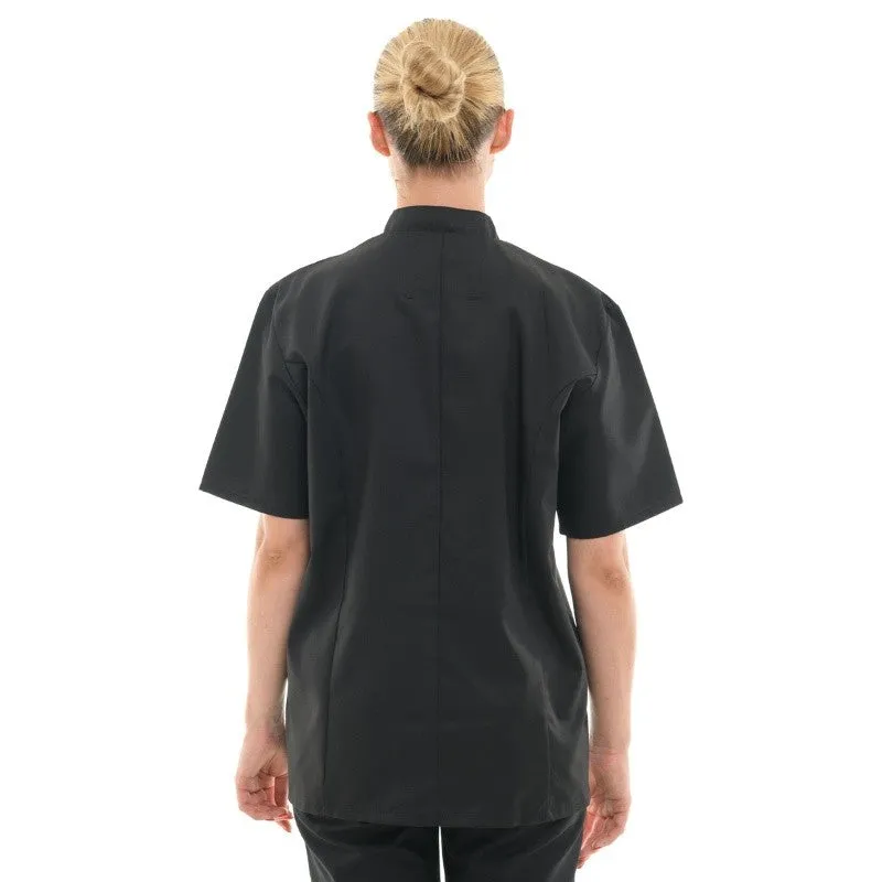 Black Unisex Short Sleeve Chef Coat - MANELLI