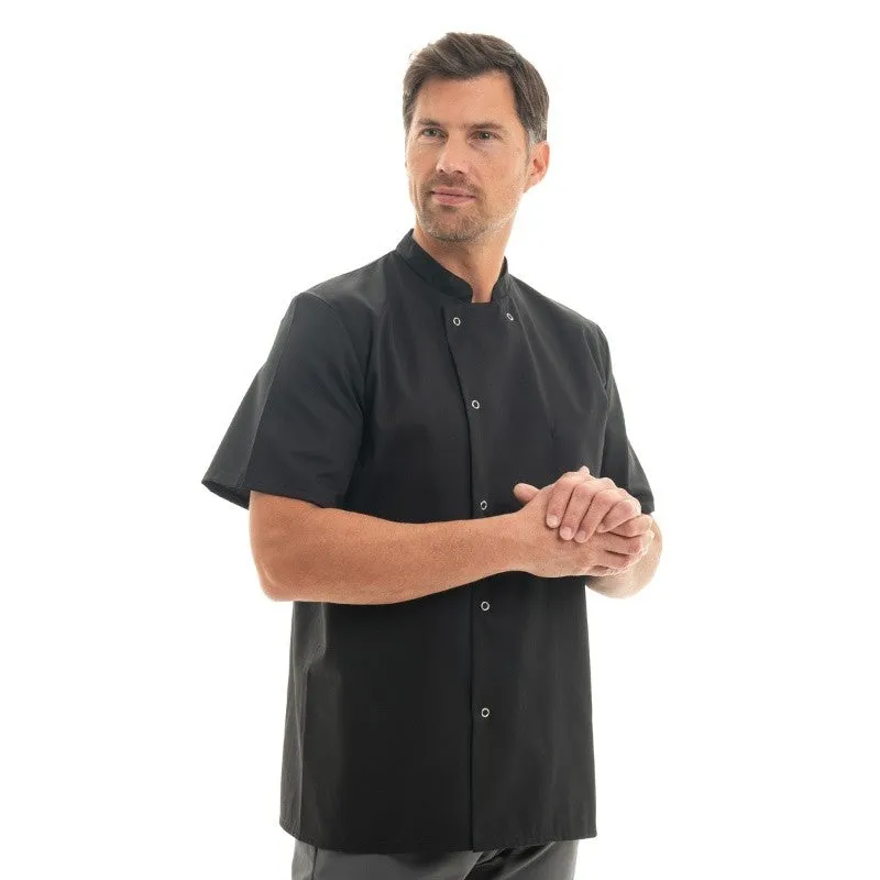 Black Unisex Short Sleeve Chef Coat - MANELLI