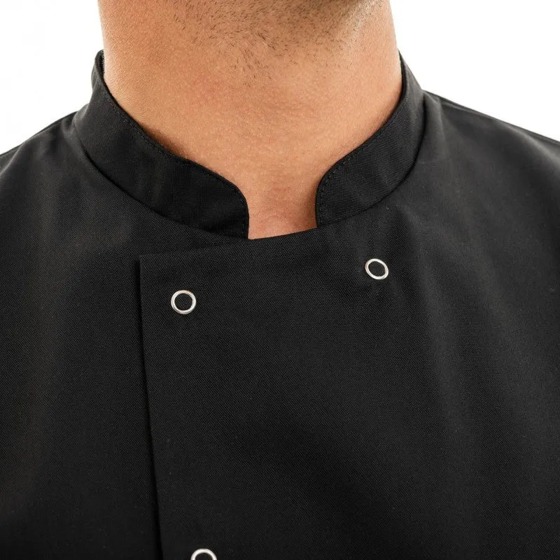 Black Unisex Short Sleeve Chef Coat - MANELLI