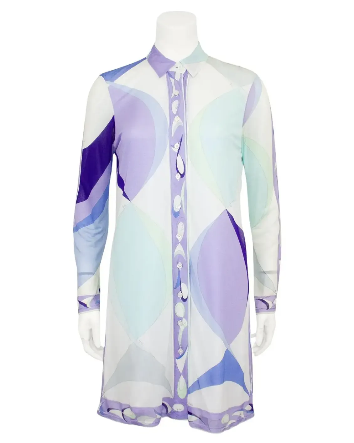 Blue and Purple Abstract Printed Tunic