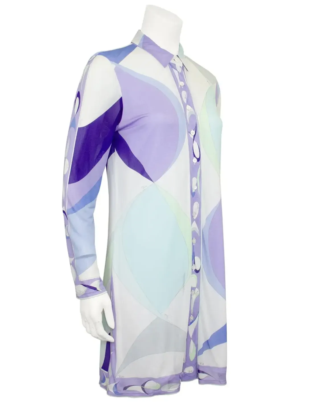 Blue and Purple Abstract Printed Tunic