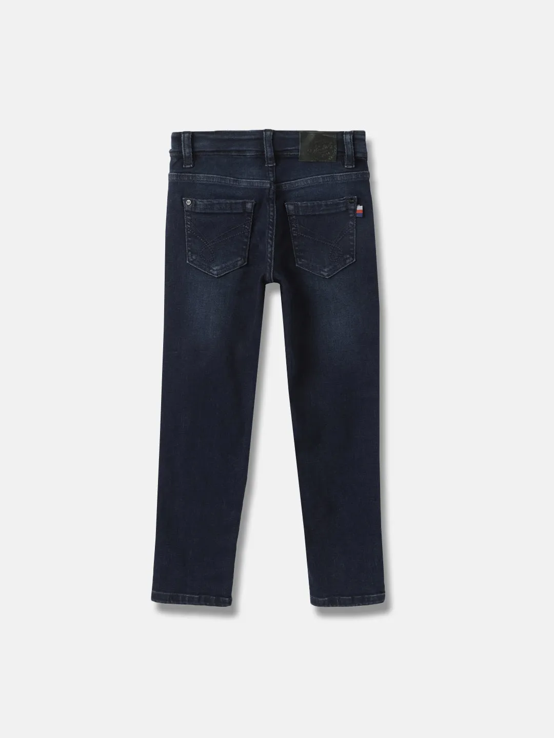 Blue Giraffe Boys Blue Washed Mid-Rise Slim Fit Jeans