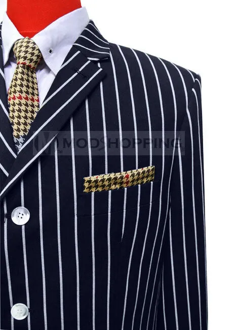 Boating Blazer | Dark Navy Blue Striped Blazer For Man