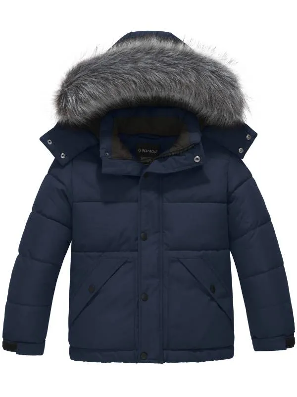 Boy's Warm Winter Coat Quilted Puffer Jacket