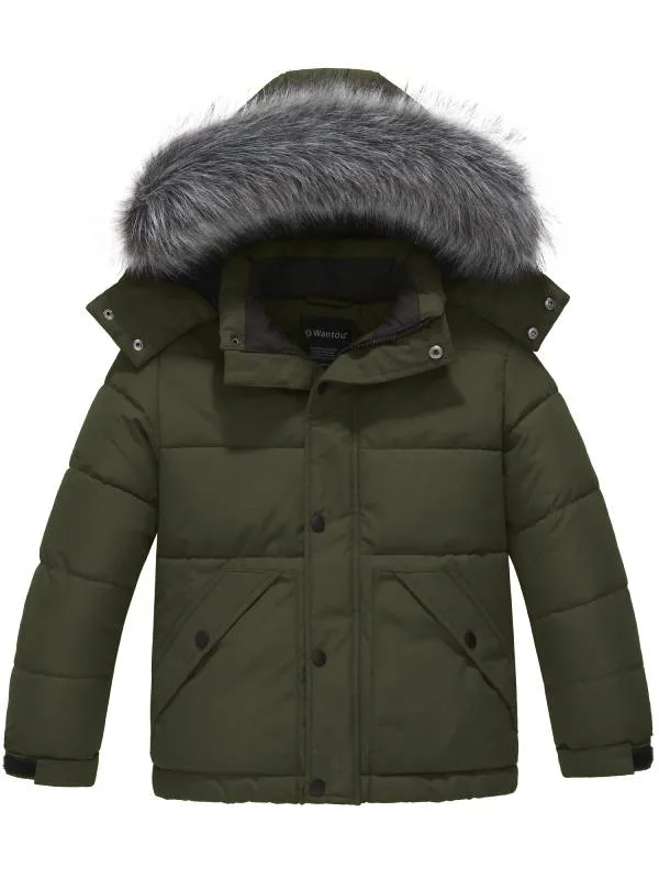 Boy's Warm Winter Coat Quilted Puffer Jacket