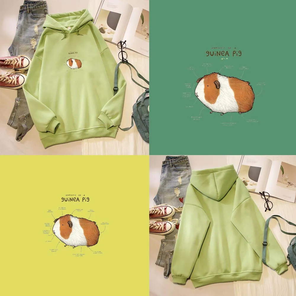 Cartoon Guinea Pig Oversized Hoodie