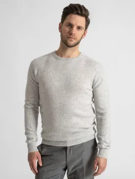 Cashmere sweater men "O-neck" - light grey