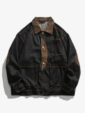 City Boy Corduroy Patch Denim Jacket