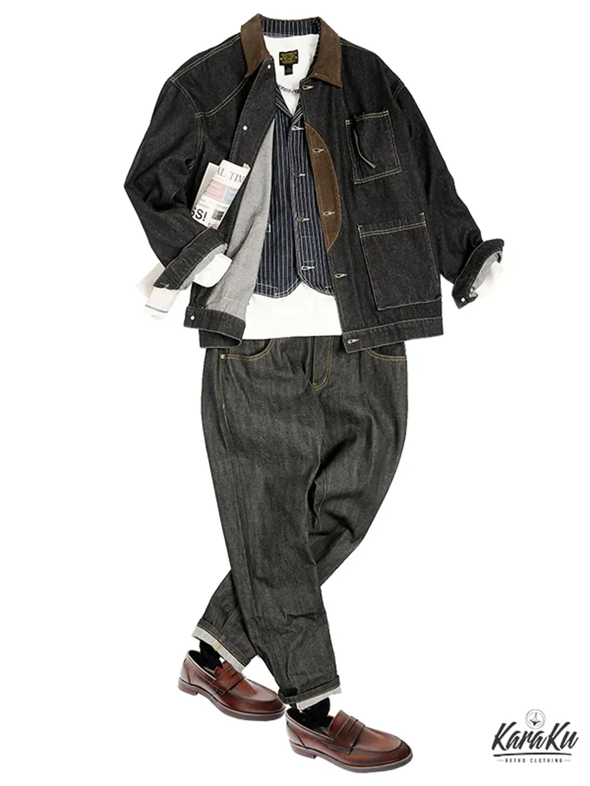 City Boy Corduroy Patch Denim Jacket