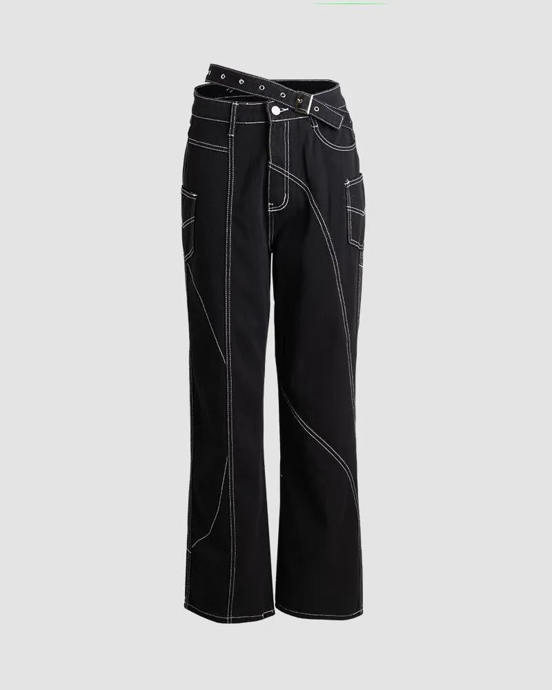 Concinnity Lines High Waisted Denim Jeans