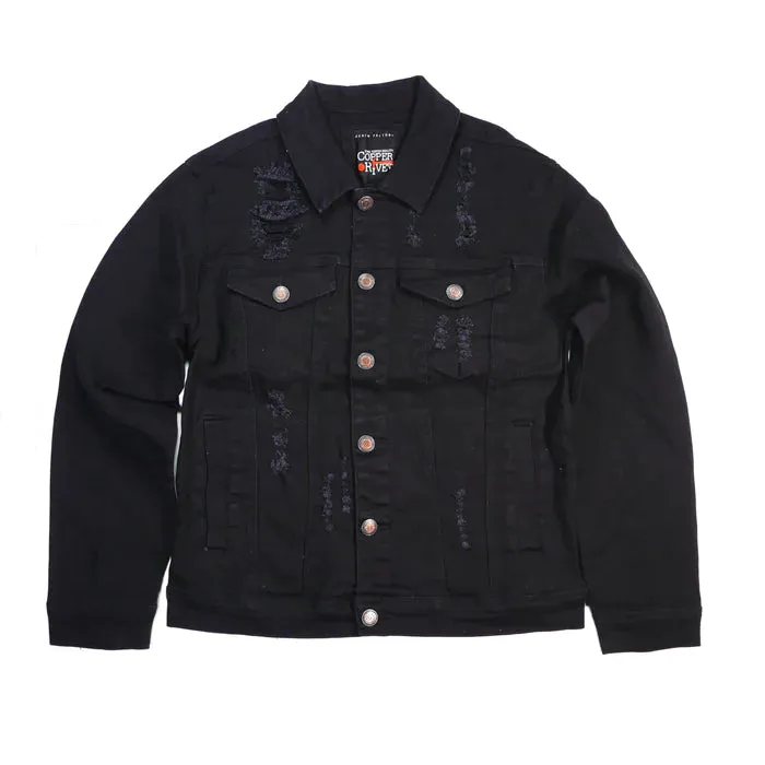 Copper Rivet Denim Jacket (Black) 913511