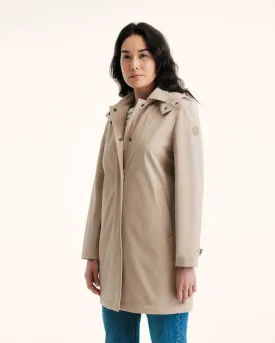 Corinthe waterproof jacket with detachable hood Beige